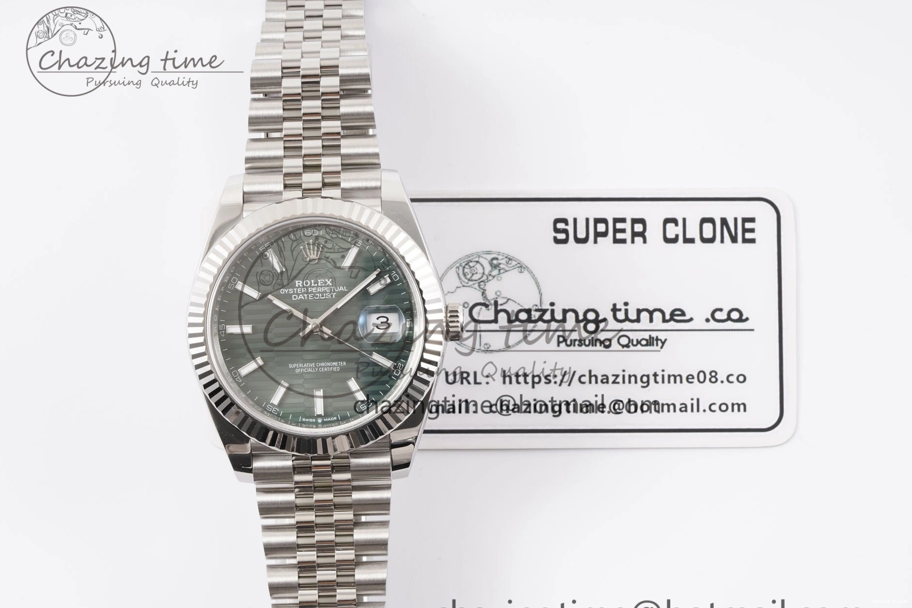 0218 DateJust 41 126234 Clean 1:1 Best Edition 904L Steel Green Textured Dial on Jubilee Bracelet VR OdorResistant 1995